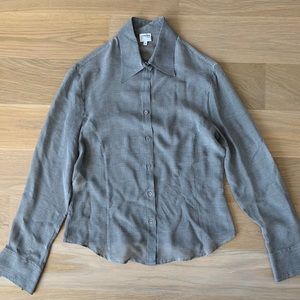 Armani Collezioni Plaid Chiffon Blouse, Size 8